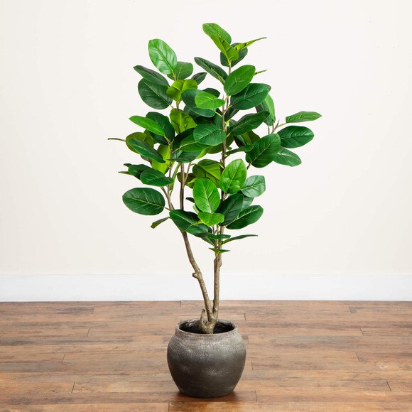 4-ft Artificial Audrey Ficus Tree in Rustic Decorative Planter - SKU #T5063 - 6