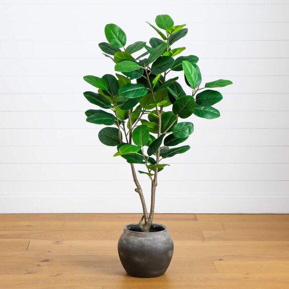 4-ft Artificial Audrey Ficus Tree in Rustic Decorative Planter - SKU #T5063 - 7