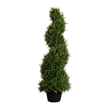 3-ft UV Resistant Artificial Rosemary Spiral Topiary Tree Indoor/Outdoor - SKU #T5080