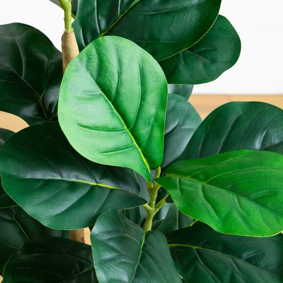 3-ft Artificial Fiddle Leaf Tree in Decorative White Planter - SKU #T5081 - 2