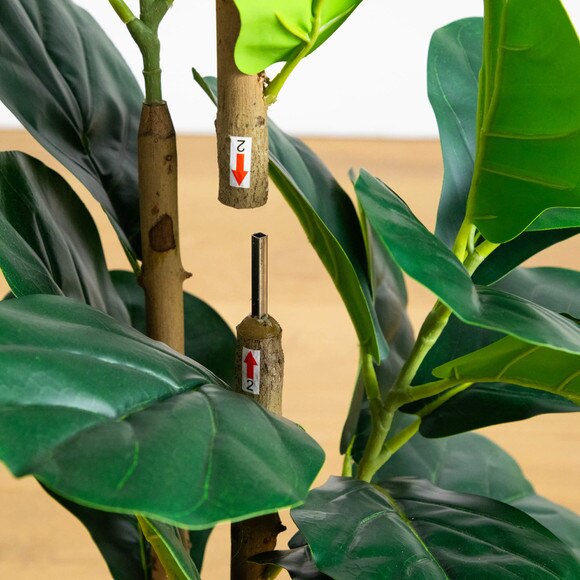 3-ft Artificial Fiddle Leaf Tree in Decorative White Planter - SKU #T5081 - 3