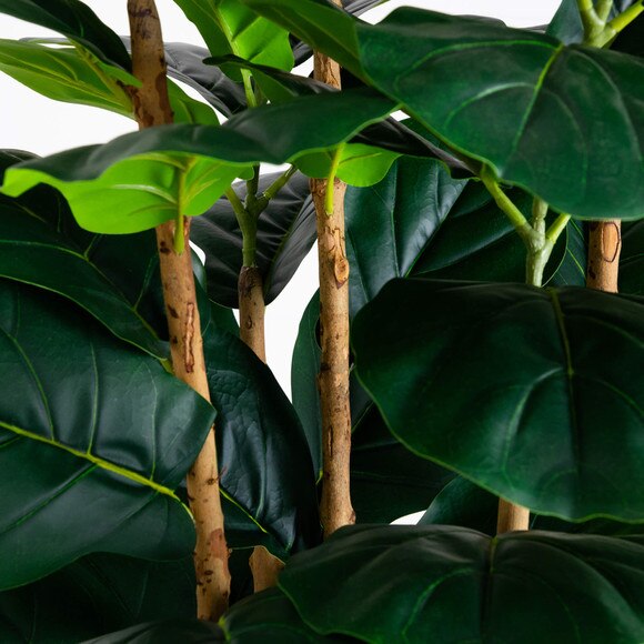 8-ft Artificial Fiddle Leaf Tree in Decorative White Planter - SKU #T5082 - 3