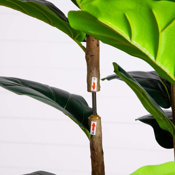8-ft Artificial Fiddle Leaf Tree in Decorative White Planter - SKU #T5082 - 5