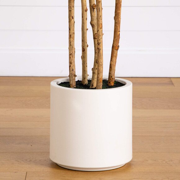 8-ft Artificial Fiddle Leaf Tree in Decorative White Planter - SKU #T5082 - 9