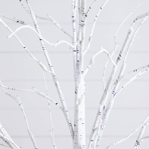 4-ft 6-ft 8-ft Pre-Lit Artificial White Birch Trees with LED Lights - Set of 3 - SKU #T5101 - 10