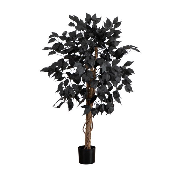 3-ft Artificial Halloween Black Ficus Tree with Natural Trunk - SKU #T5134