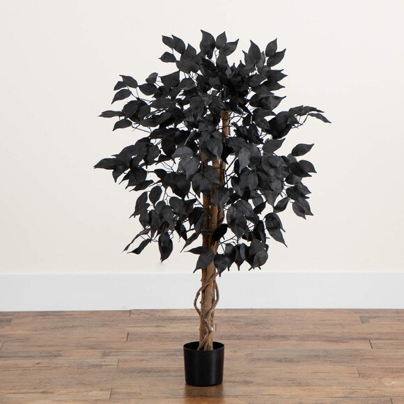 3-ft Artificial Halloween Black Ficus Tree with Natural Trunk - SKU #T5134 - 6