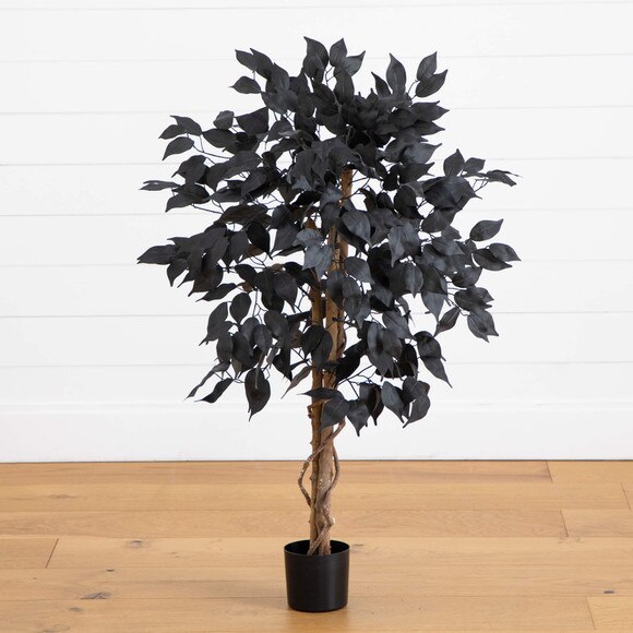 3-ft Artificial Halloween Black Ficus Tree with Natural Trunk - SKU #T5134 - 7