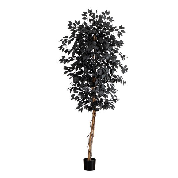 6-ft Artificial Halloween Black Ficus Tree with Natural Trunk - SKU #T5137