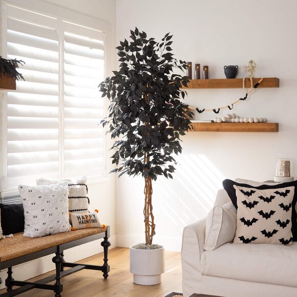 6-ft Artificial Halloween Black Ficus Tree with Natural Trunk - SKU #T5137 - 4
