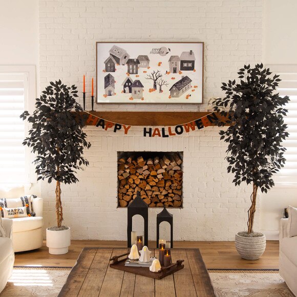 6-ft Artificial Halloween Black Ficus Tree with Natural Trunk - SKU #T5137 - 5