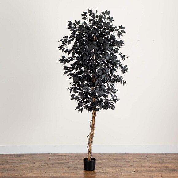 6-ft Artificial Halloween Black Ficus Tree with Natural Trunk - SKU #T5137 - 6