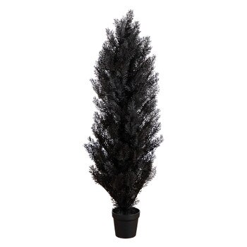 4-ft UV Resistant Artificial Halloween Black Cedar Tree Indoor/Outdoor - SKU #T5144