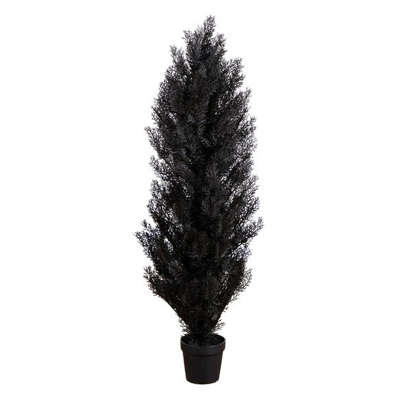 4-ft UV Resistant Artificial Halloween Black Cedar Tree Indoor/Outdoor - SKU #T5144