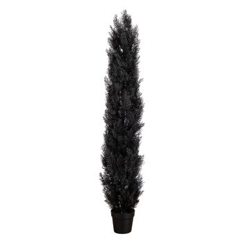 6-ft UV Resistant Artificial Halloween Black Cedar Tree Indoor/Outdoor - SKU #T5145