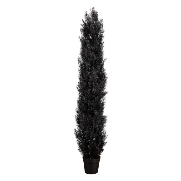 6-ft UV Resistant Artificial Halloween Black Cedar Tree Indoor/Outdoor - SKU #T5145
