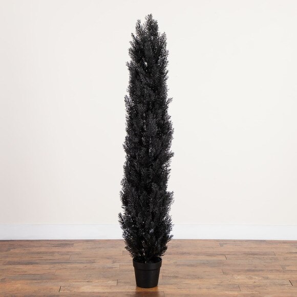 6-ft UV Resistant Artificial Halloween Black Cedar Tree Indoor/Outdoor - SKU #T5145 - 5