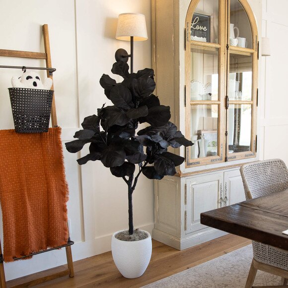 4-ft Artificial Halloween Black Fiddle Leaf Tree - SKU #T5146 - 5