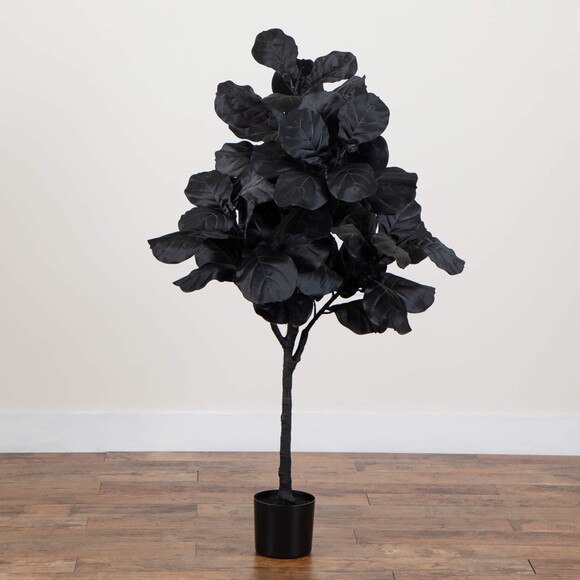 4-ft Artificial Halloween Black Fiddle Leaf Tree - SKU #T5146 - 6
