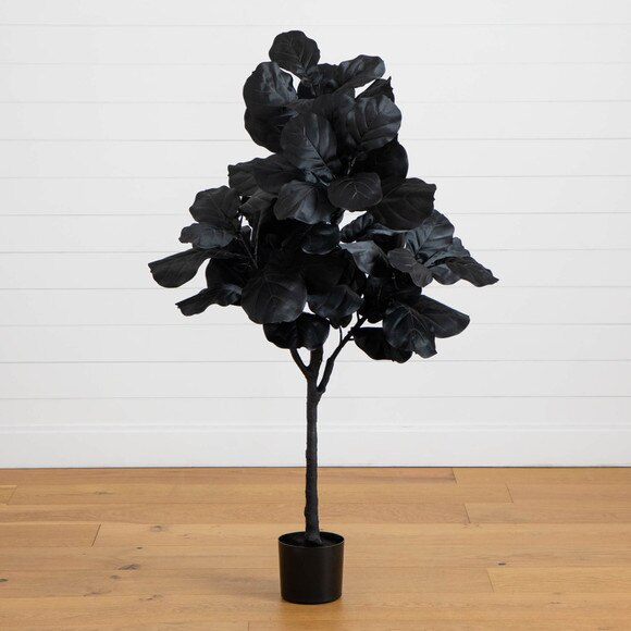 4-ft Artificial Halloween Black Fiddle Leaf Tree - SKU #T5146 - 7