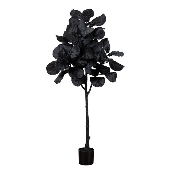 5-ft Artificial Halloween Black Fiddle Leaf Tree - SKU #T5147