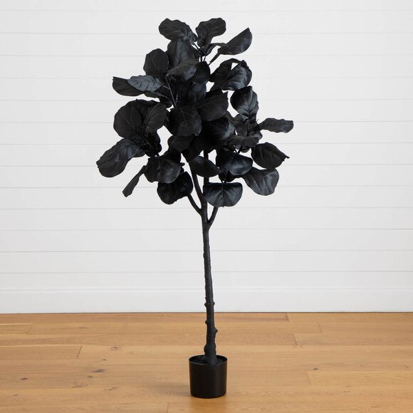 5-ft Artificial Halloween Black Fiddle Leaf Tree - SKU #T5147 - 8