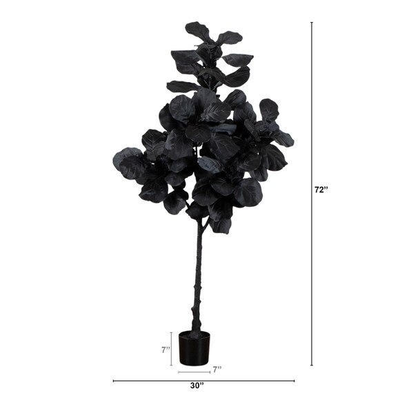 6-ft Artificial Halloween Black Fiddle Leaf Tree - SKU #T5148 - 1