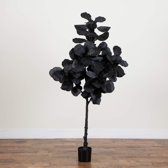 6-ft Artificial Halloween Black Fiddle Leaf Tree - SKU #T5148 - 7