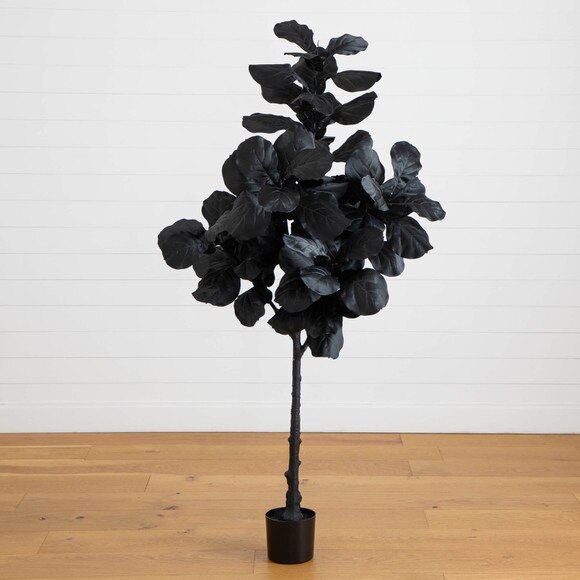 6-ft Artificial Halloween Black Fiddle Leaf Tree - SKU #T5148 - 8