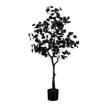 4-ft Artificial Halloween Black Eucalyptus Tree - SKU #T5149