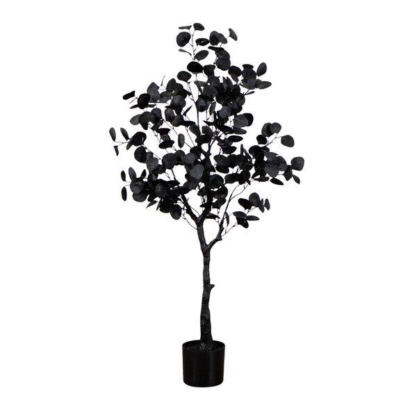 4-ft Artificial Halloween Black Eucalyptus Tree - SKU #T5149