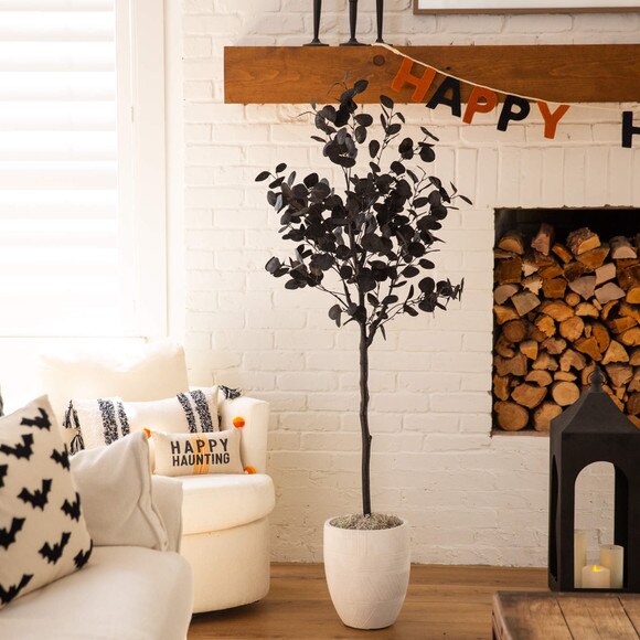 5-ft Artificial Halloween Black Eucalyptus Tree - SKU #T5150 - 5