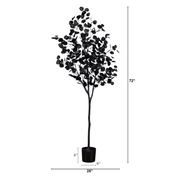 6-ft Artificial Halloween Black Eucalyptus Tree - SKU #T5151 - 1