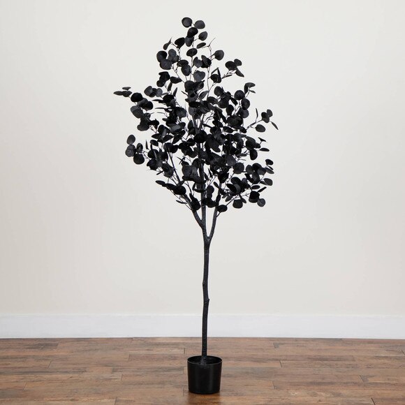 6-ft Artificial Halloween Black Eucalyptus Tree - SKU #T5151 - 4