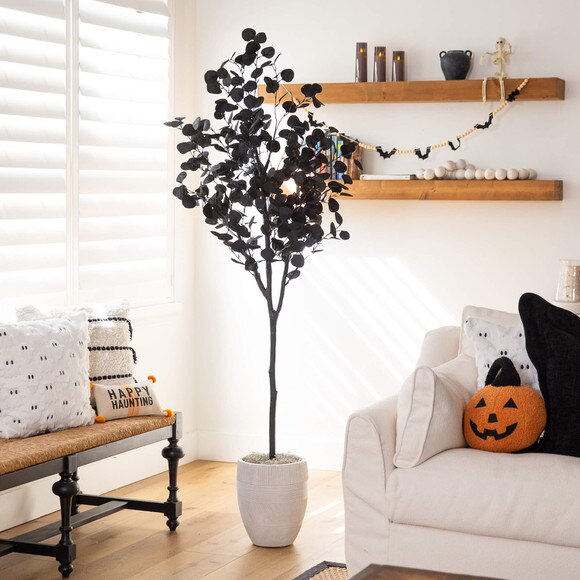 6-ft Artificial Halloween Black Eucalyptus Tree - SKU #T5151 - 5