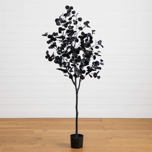 6-ft Artificial Halloween Black Eucalyptus Tree - SKU #T5151 - 6
