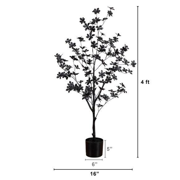 4-ft Artificial Halloween Black Enkianthus Tree - SKU #T5153 - 1