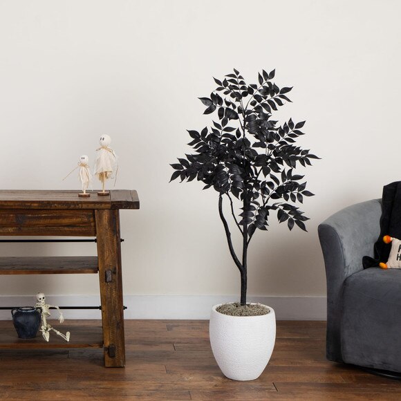 4-ft Artificial Halloween Black Sumac Tree - SKU #T5154 - 5