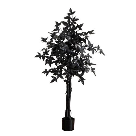 4-ft Artificial Halloween Black Maple Tree with Natural Trunk - SKU #T5155