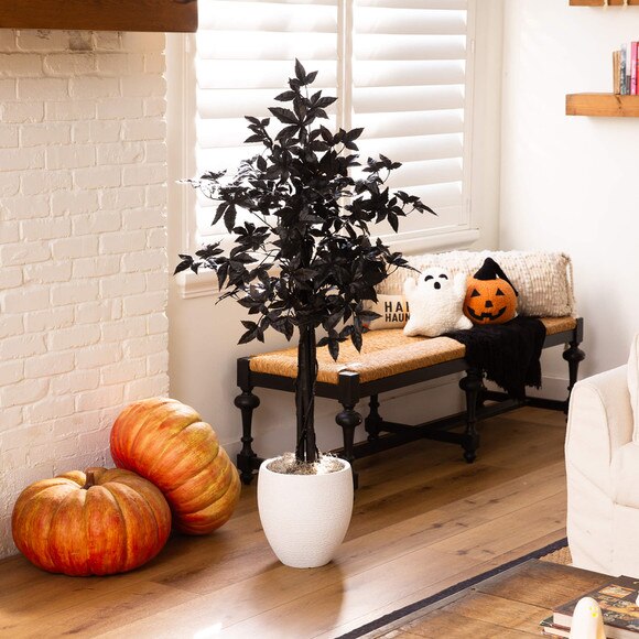 4-ft Artificial Halloween Black Maple Tree with Natural Trunk - SKU #T5155 - 5