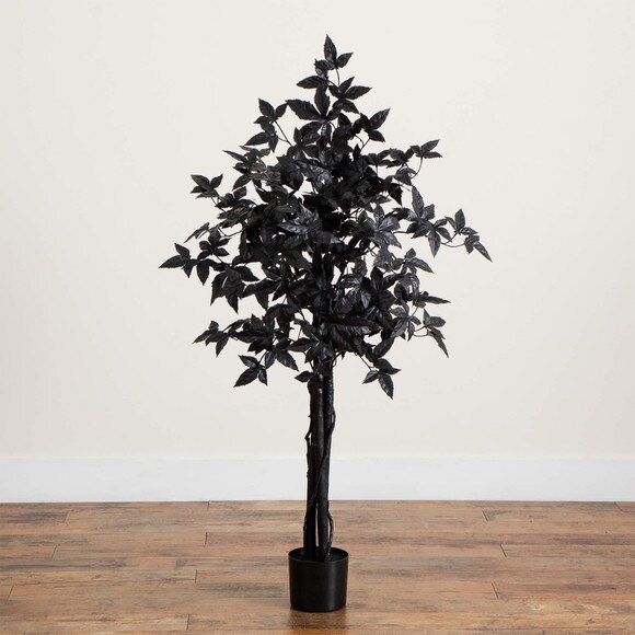 4-ft Artificial Halloween Black Maple Tree with Natural Trunk - SKU #T5155 - 6