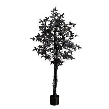 5-ft Artificial Halloween Black Maple Tree with Natural Trunk - SKU #T5156