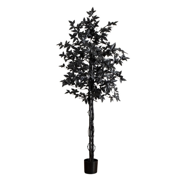 6-ft Artificial Halloween Black Maple Tree with Natural Trunk - SKU #T5157