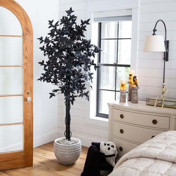 6-ft Artificial Halloween Black Maple Tree with Natural Trunk - SKU #T5157 - 5