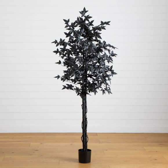 6-ft Artificial Halloween Black Maple Tree with Natural Trunk - SKU #T5157 - 7
