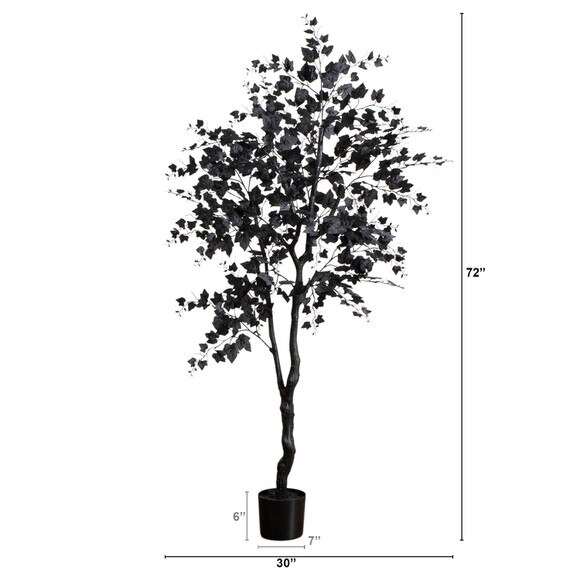 6-ft Artificial Halloween Black Maple Tree - SKU #T5158 - 1