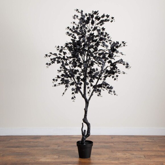 7-ft Artificial Halloween Black Maple Tree - SKU #T5159 - 6