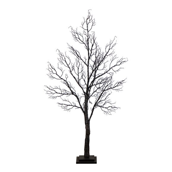 4-ft Pre-Lit Halloween Minimalist Twig Artificial Fall Tree with 160 Orange Purple LED Lights - SKU #T5160