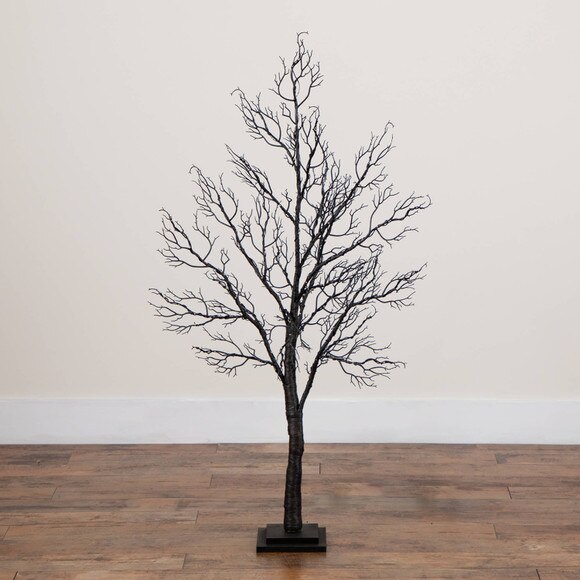 4-ft Pre-Lit Halloween Minimalist Twig Artificial Fall Tree with 160 Orange Purple LED Lights - SKU #T5160 - 10