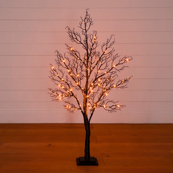 4-ft Pre-Lit Halloween Minimalist Twig Artificial Fall Tree with 160 Orange Purple LED Lights - SKU #T5160 - 15